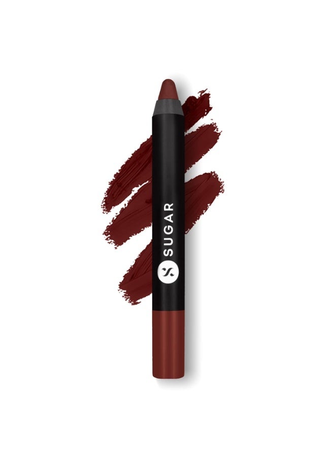 SUGAR Cosmetics Matte as Hell Crayon Lipsticks for Women | Lasts Up To 8+ Hours | Lip Crayon with Sharpener | 2.8gm - 13 Murphy Brown - Image 1